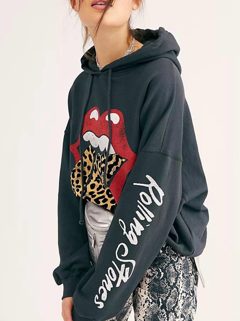 Free People X Daydreamer Rolling Stones Tongue Hoodie